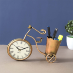Antique Small Cycle Pen Stand with Clock