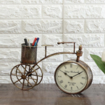 Antique Large Cycle Pen Stand with Clock