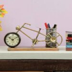 Modern Cycle Pen Stand with Clock